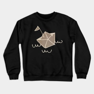 origami sailboat at night Crewneck Sweatshirt